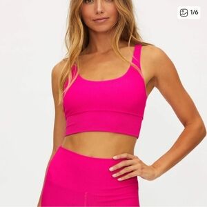 Beach Riot Leah Fuchsia Sports Bra/Bikini Top
